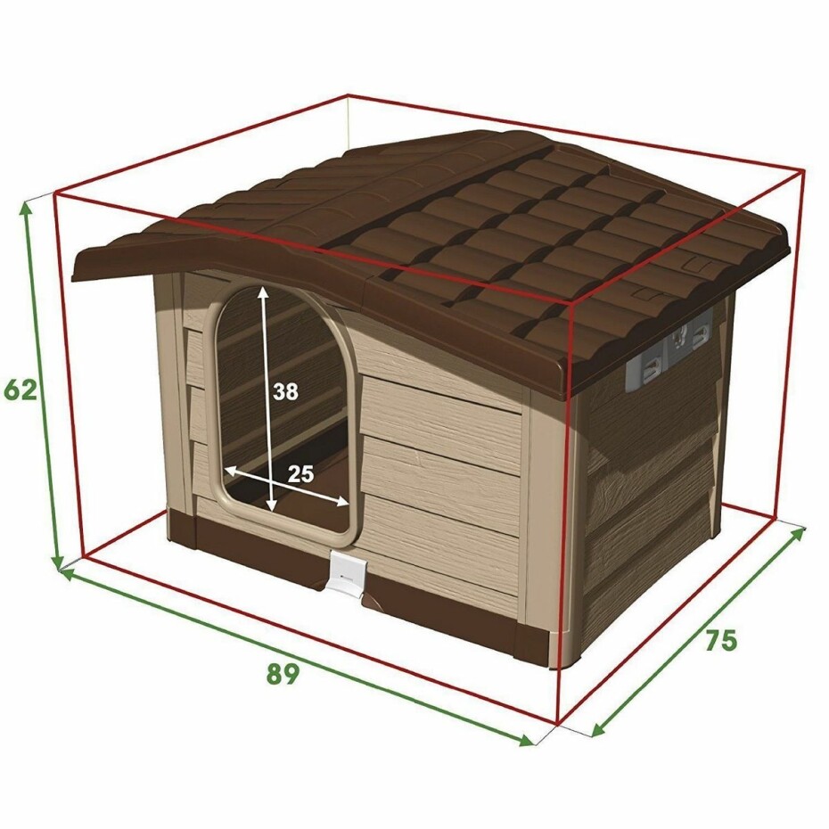 Psí bouda Bungalow zelená, 89 x 75 x 62 cm  - main (3)