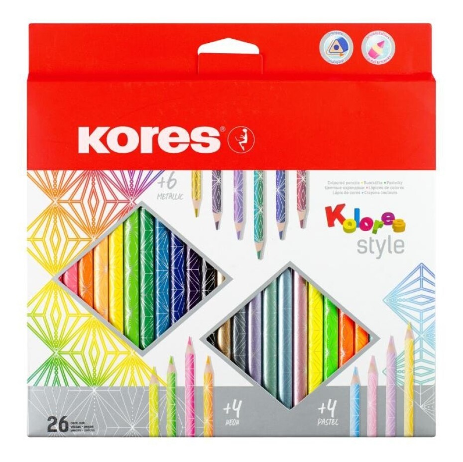 Kores Style trojhranné pastelky 26 barev - main (0)