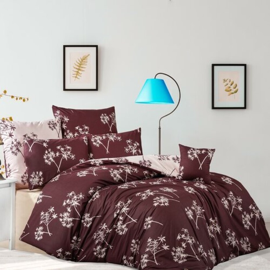 BedTex Bavlněné povlečení Idil burgundová, 140 x 200 cm, 70 x 90 cm - main (0)