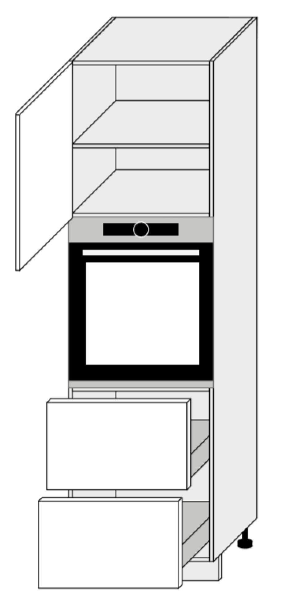 ArtExt Kuchyňská skříňka vysoká, D14/RU/2A 356 Emporium Barva korpusu: Lava - main (6)