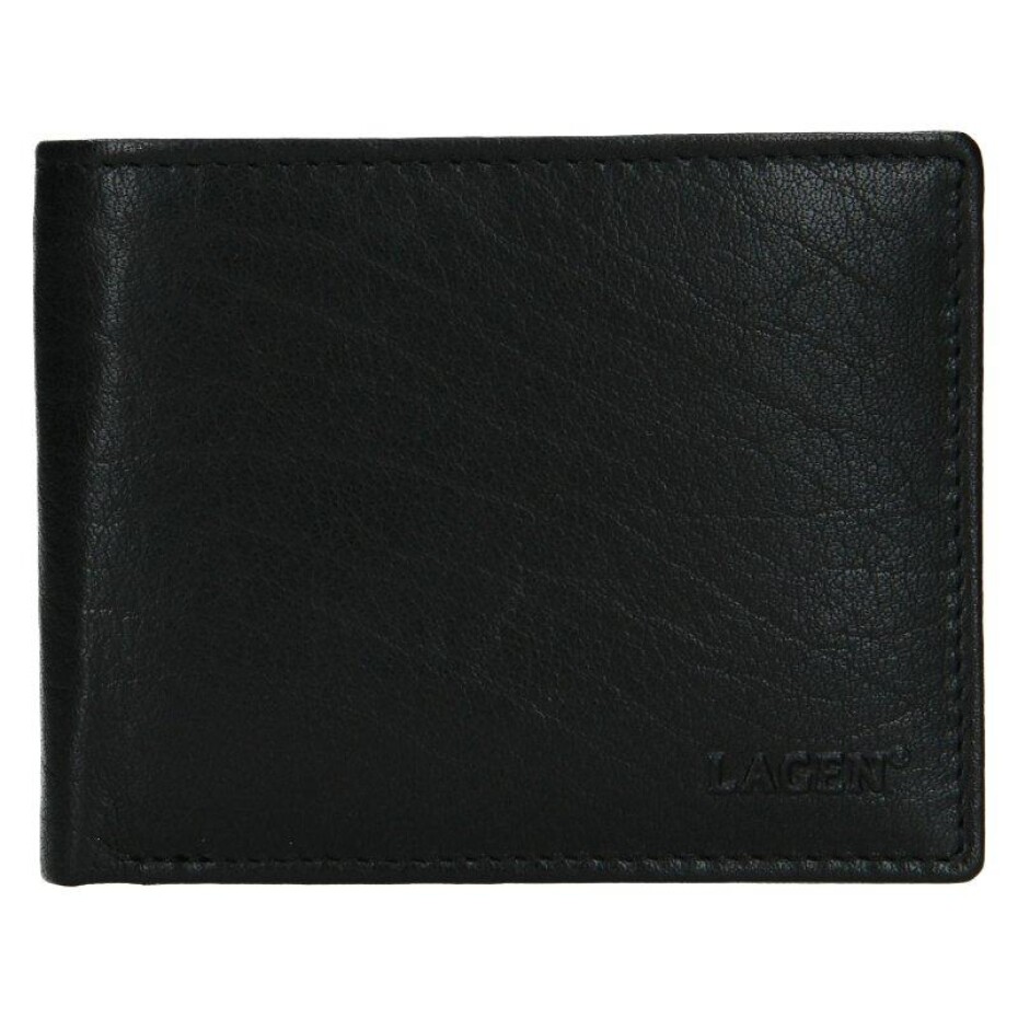 Lagen W-8053- BLK černá pánská kožená peněženka - main (0)