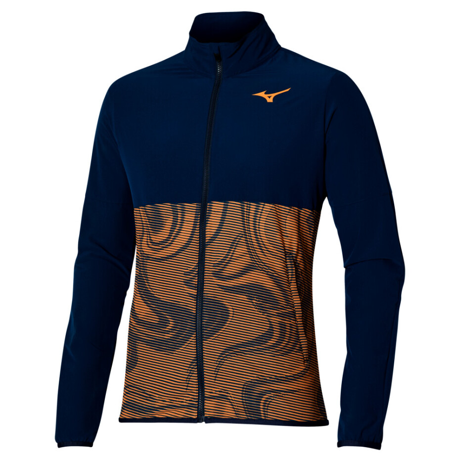 Pánská bunda Mizuno  Charge Printed Jacket Pageant Blue L - main (0)