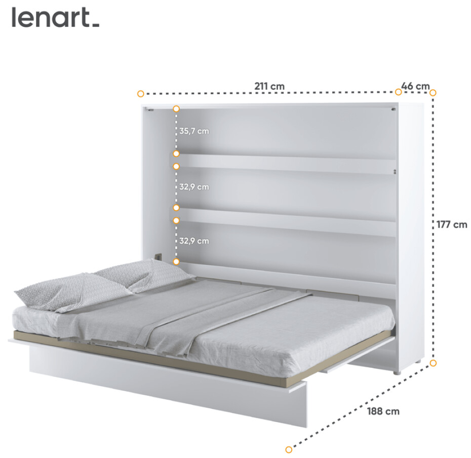 Dig-net nábytek Sklápěcí postel Lenart BED CONCEPT BC-14 | 160 x 200 cm Barva: Dub artisan - main (20)