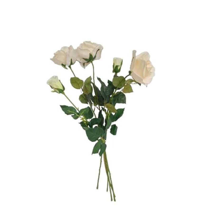 Umělá květina Růže bílá, 68 cm, 5 ks - main (1)