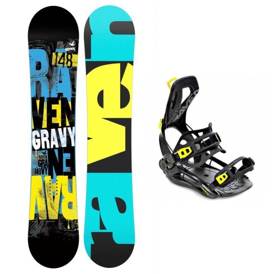 Raven Gravy junior mini dětský snowboard + Raven FT360 black/lime vázání - main (0)