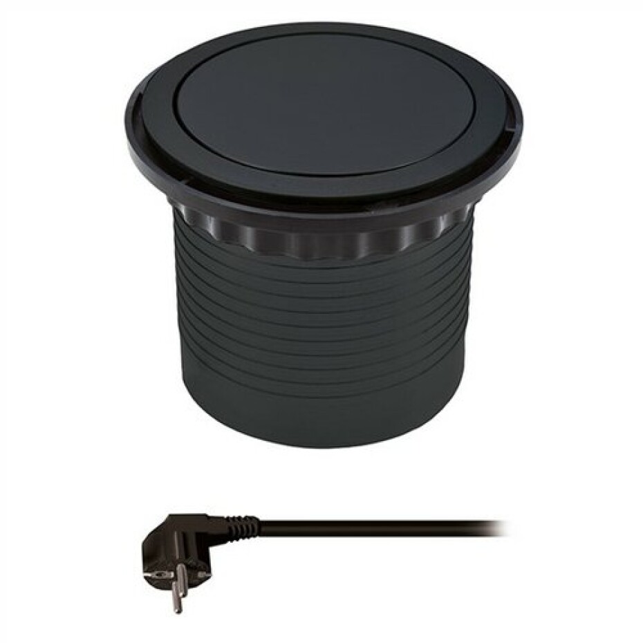 Solight Výsuvný prodlužovací blok se 3 zásuvkami a 2x USB, černá - main (1)