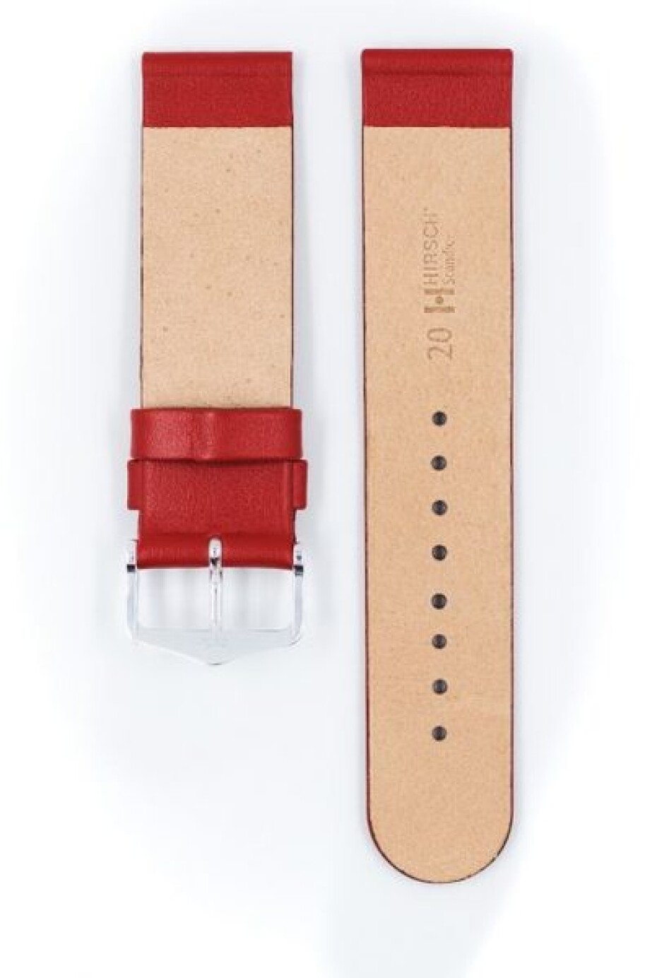 Řemínek Hirsch Scandic - červený - 20 mm - M – Střední délka - 20 mm - Stříbrná - main (2)