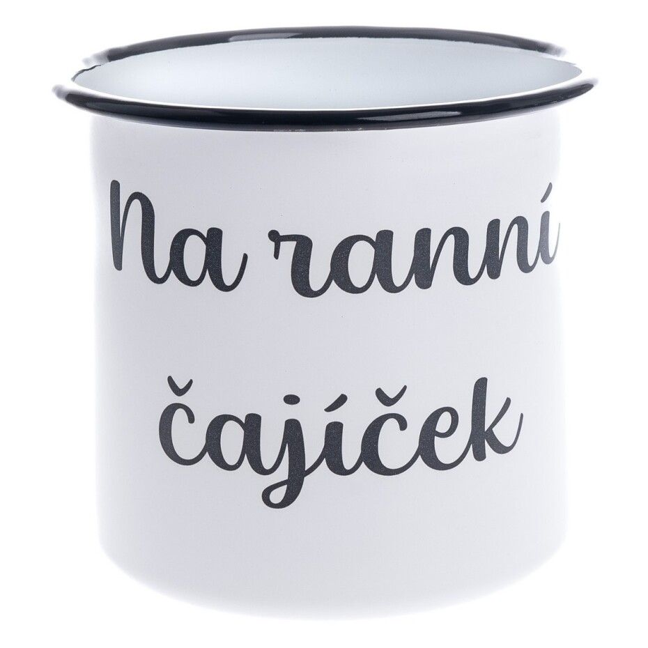 Smaltový hrnek "Na ranní čajíček", 1 l - main (0)