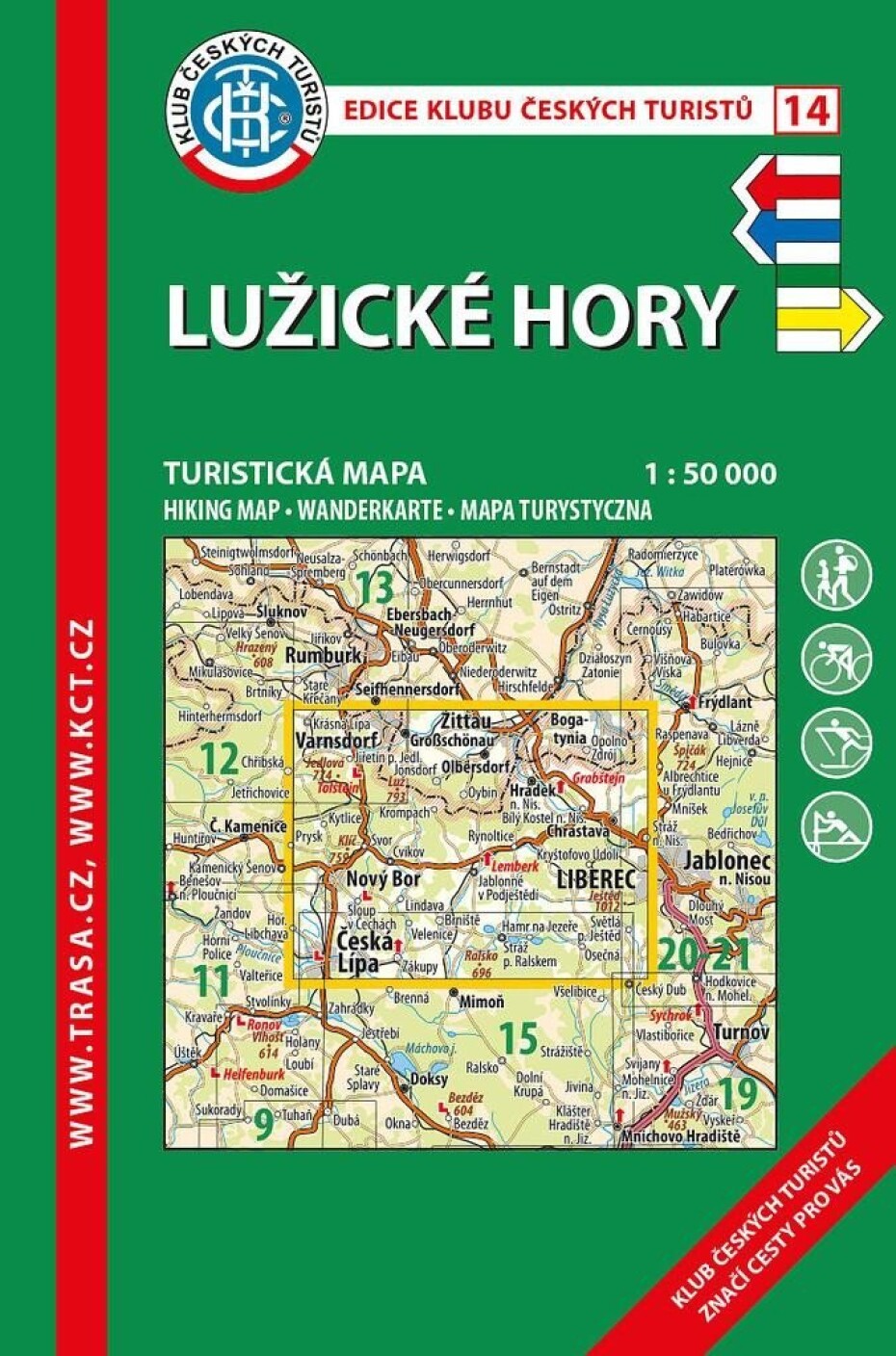 KČT 14 Lužické hory 1:50 000 / turistická mapa, 9.  vydání - main (0)