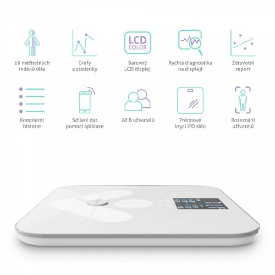 TrueLife FitScale W7 BT osobní váha s bluetooth, bílá - main (2)