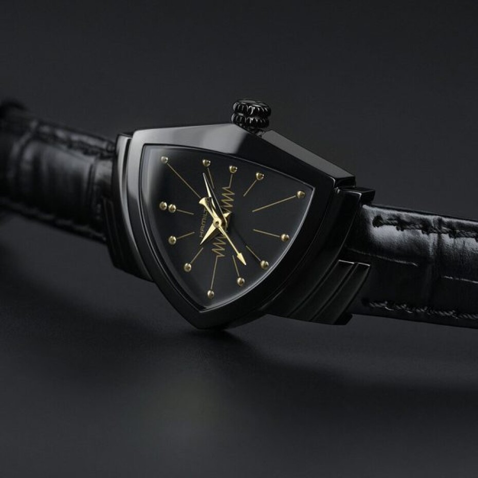 Hamilton Ventura Black & Gold S Quartz H24201730 - main (4)