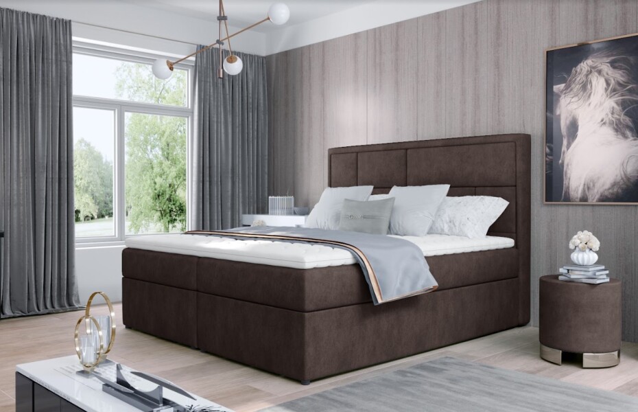 Artelta Manželská postel MERON Boxspring | 160 x 200 cm Barva: Dora 28 - main (0)