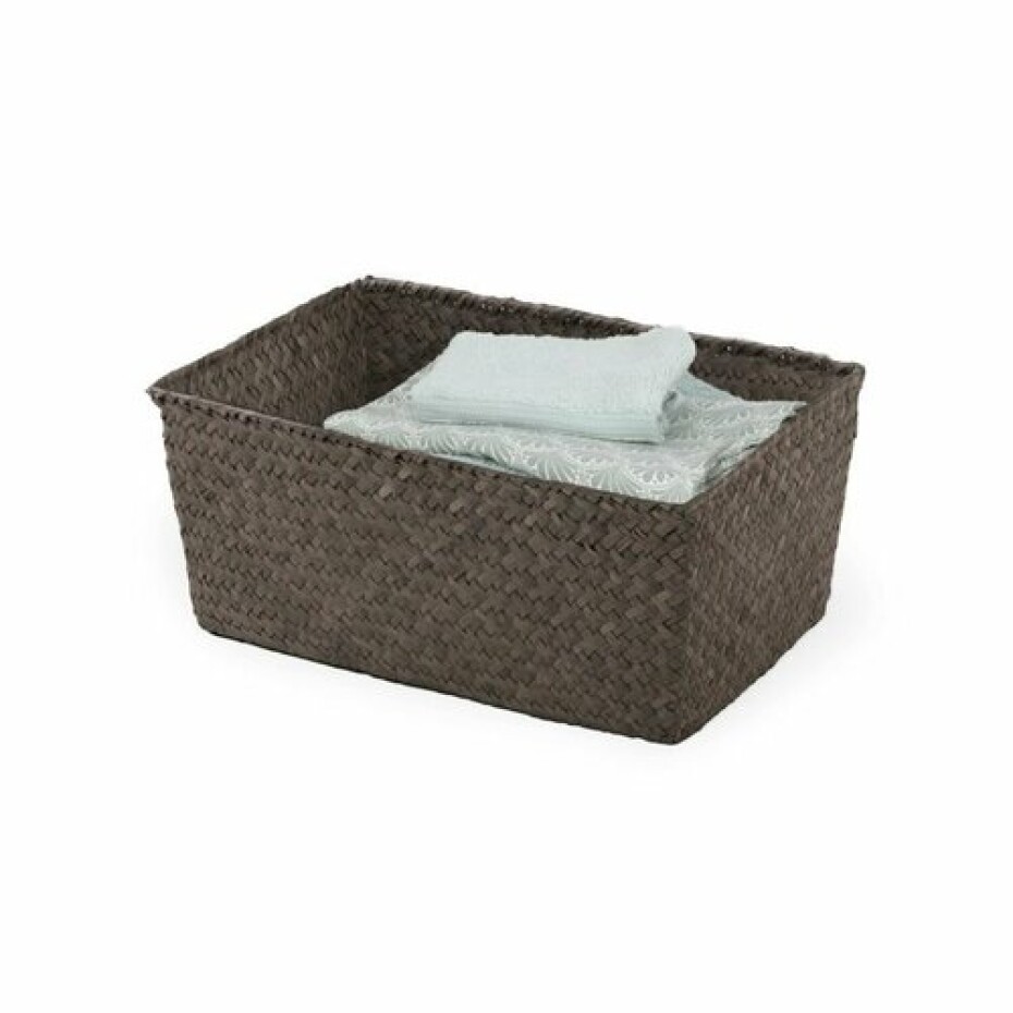 Compactor Úložný košík Compactor KITO - ručně pletený, 30 x 20 x 13 cm, kouřově hnědý - main (1)