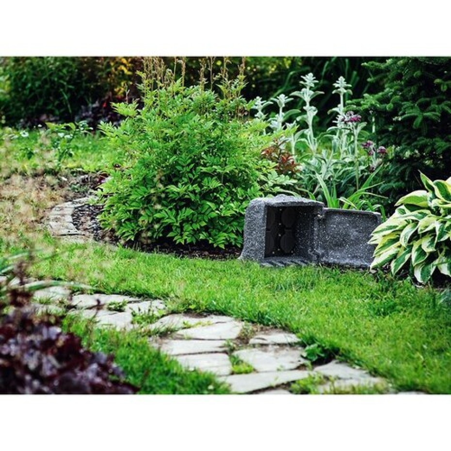 Panlux PN42000001 Zahradní rozbočka Stone 4Z 4 zásuvky, šedá - main (3)