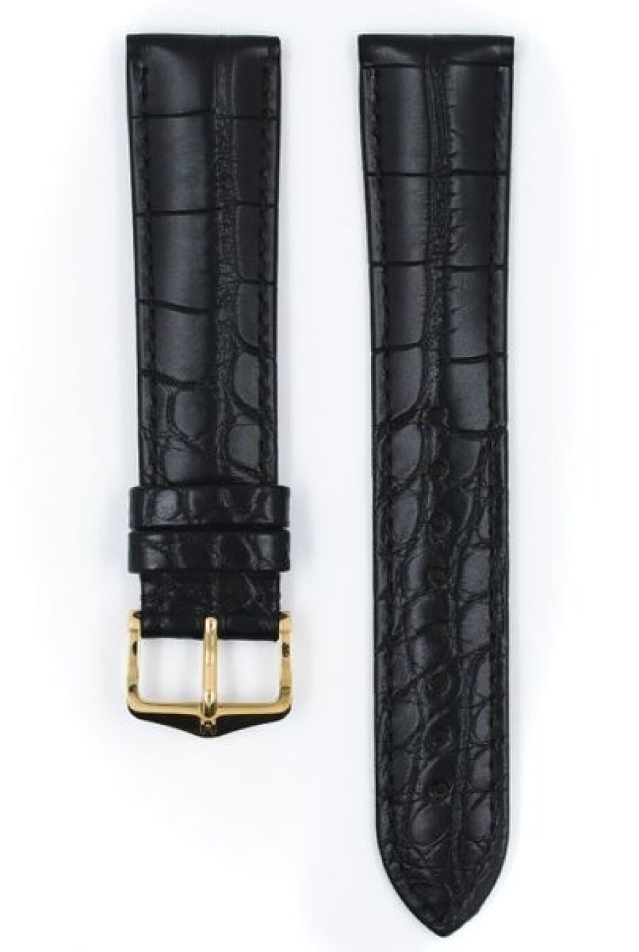Řemínek Hirsch Genuine 1 alligator - černý, mat - L - řemínek 19 mm (spona 18 mm) - main (1)