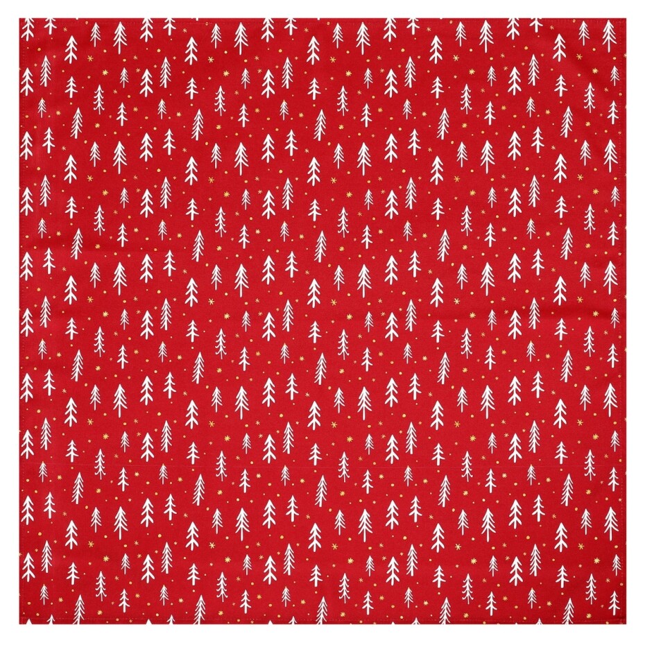 Ubrus červený - vánoční vzor, 100% polyester, 80 x 80 cm. - main (0)