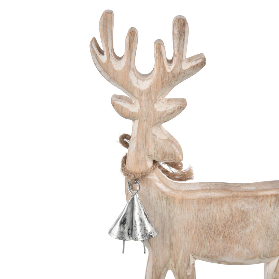 4Home Dekorace z mangového dřeva Nordic Reindeer, 33 cm - main (2)
