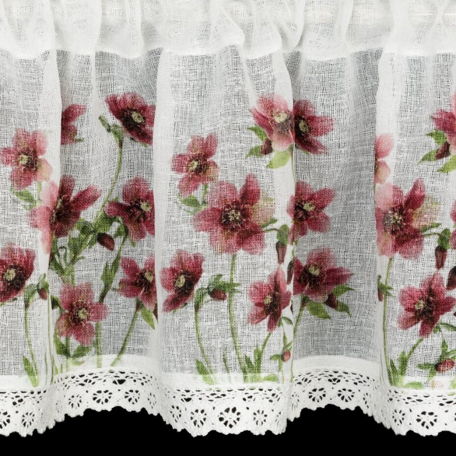 ArtFir Záclona ISA P | červené květy 150 x 60 cm - main (5)