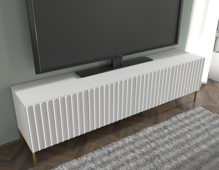 ARTBm Tv stolek WAVE 200 | 4D Provedení: Černý mat / zlaté nohy - main (7)