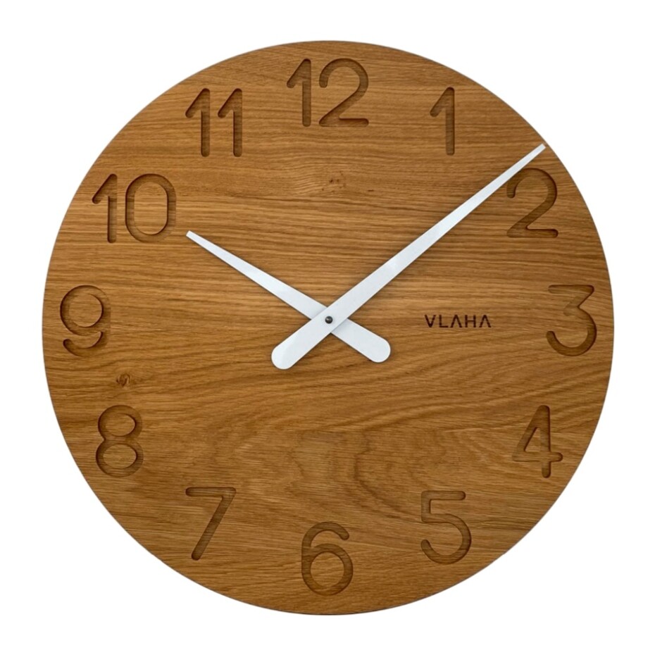 Vlaha VCT1133 dubové hodiny pr. 45 cm, bílá - main (0)