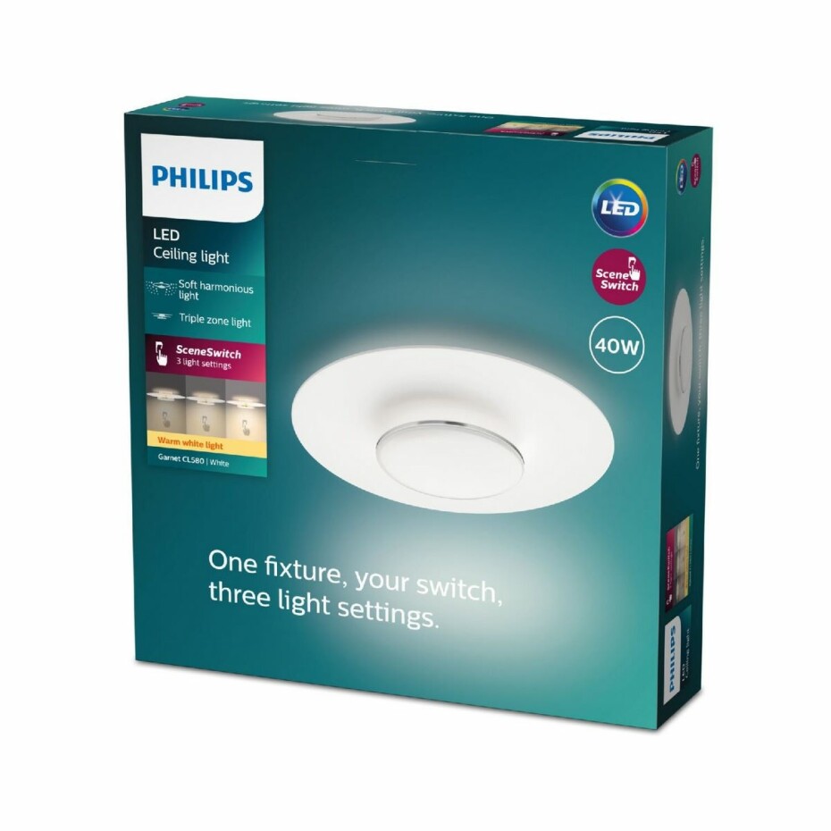 Philips 8720169195257 stropní LED svítidlo Garnet, bílá, 1x 40 W 4200lm 2700K IP20 - main (4)