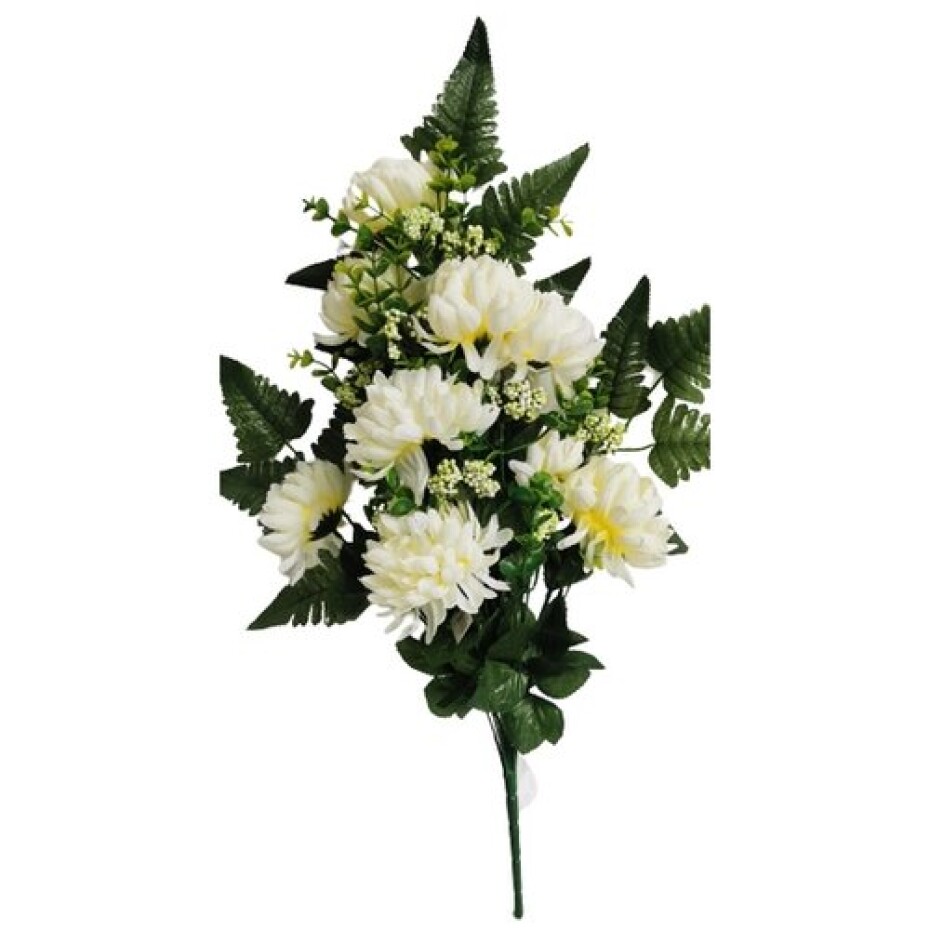 Umělá dekorativní kytice Chryzantéma, krémová, výška 60 cm - main (0)