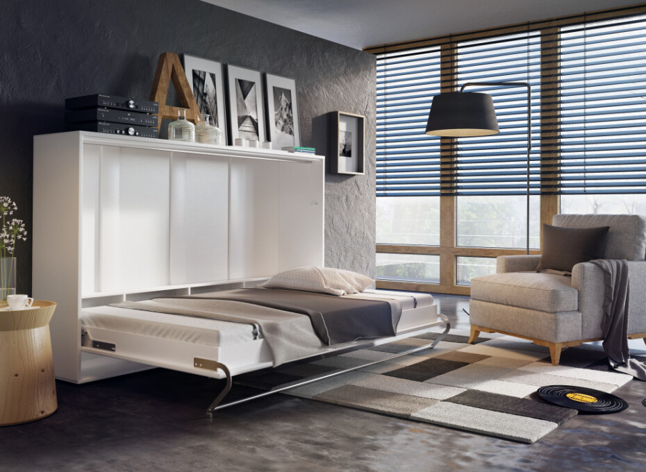 Dig-net nábytek Sklápěcí postel Lenart CONCEPT PRO CP-06 | 90 x 200 cm Barva: bílý lesk / bílá - main (2)
