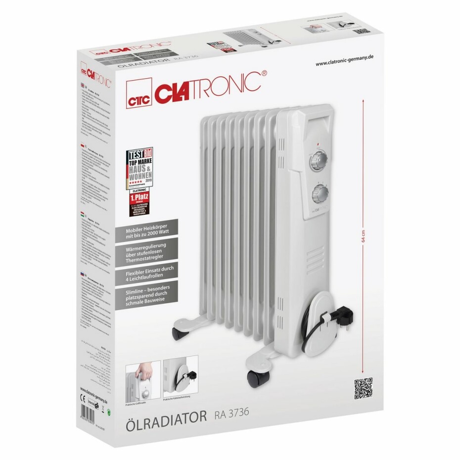 Clatronic RA 3736 olejový radiátor, 9 žeber - main (5)