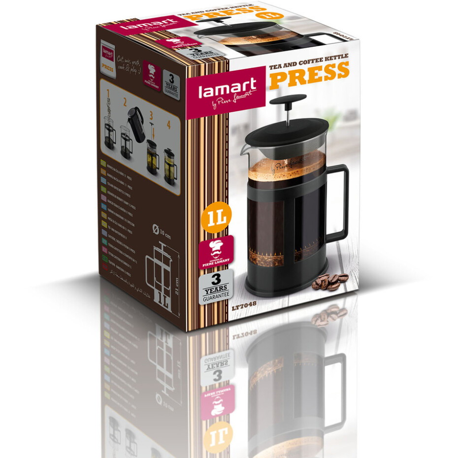 Lamart LT7048 konvice na čaj a kávu Press, 1 l - main (4)