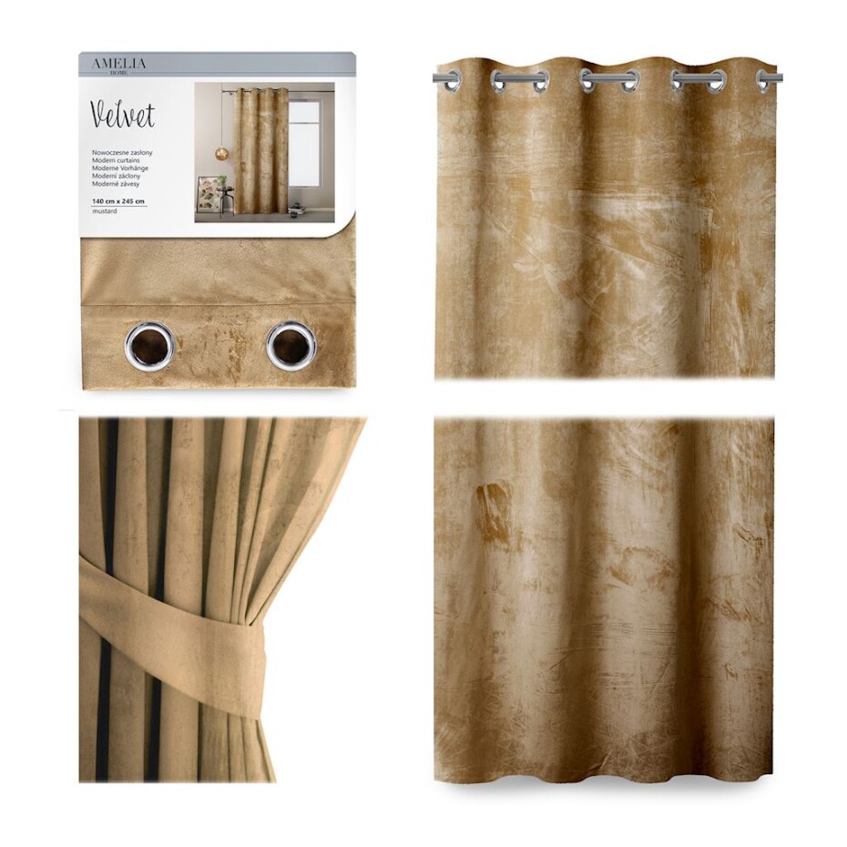 ArtFlhf Stínicí závěs VELVET Eyelets K | 140 x 245 cm Barva: Bílá - main (4)