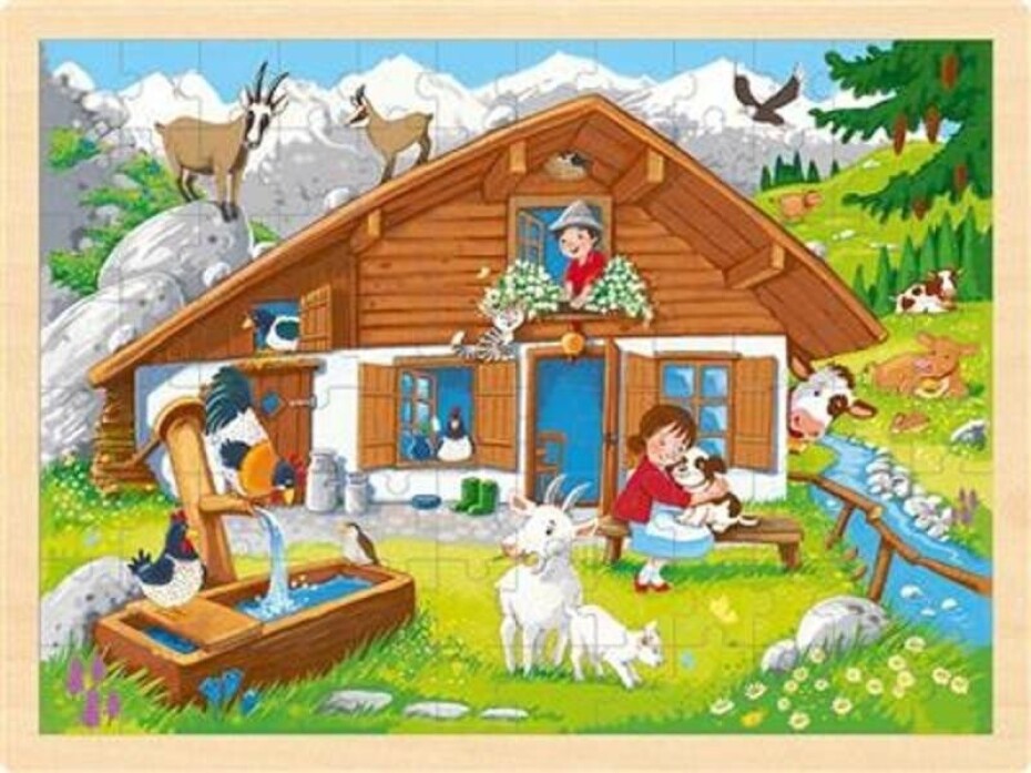 Goki Puzzle V Alpách 96 dílků - dřevěné - main (0)