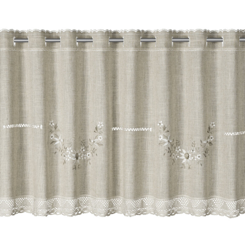 ArtFir Krátká záclona VERONICA P | béžová 150 x 60 cm - main (2)