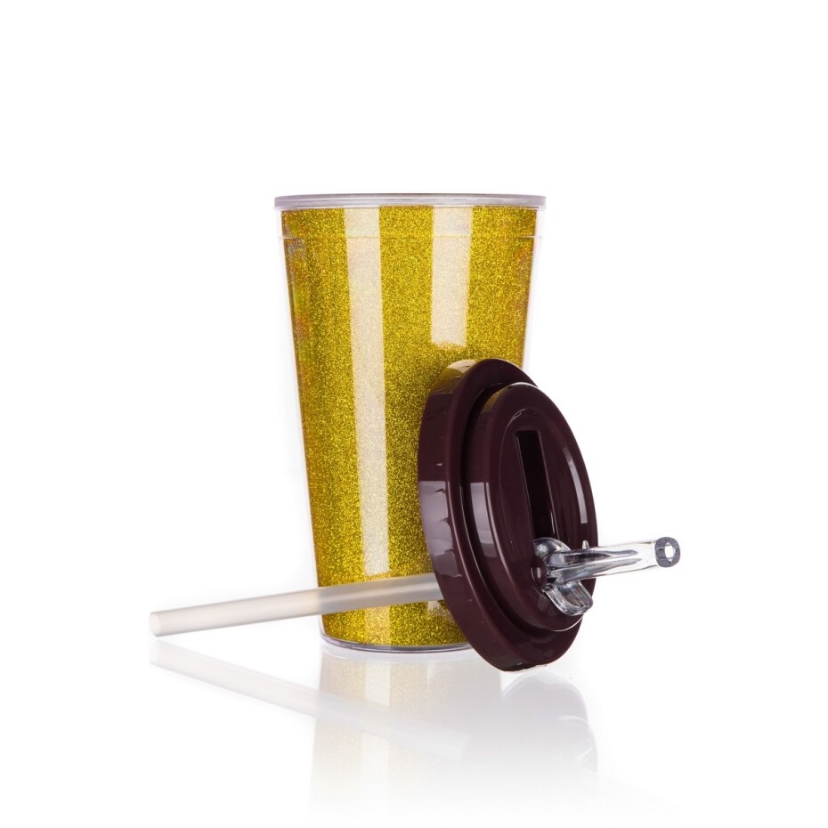 Banquet Hrnek cestovní dvoustěnný GLITTERS 0,5 l, zlatá - main (1)