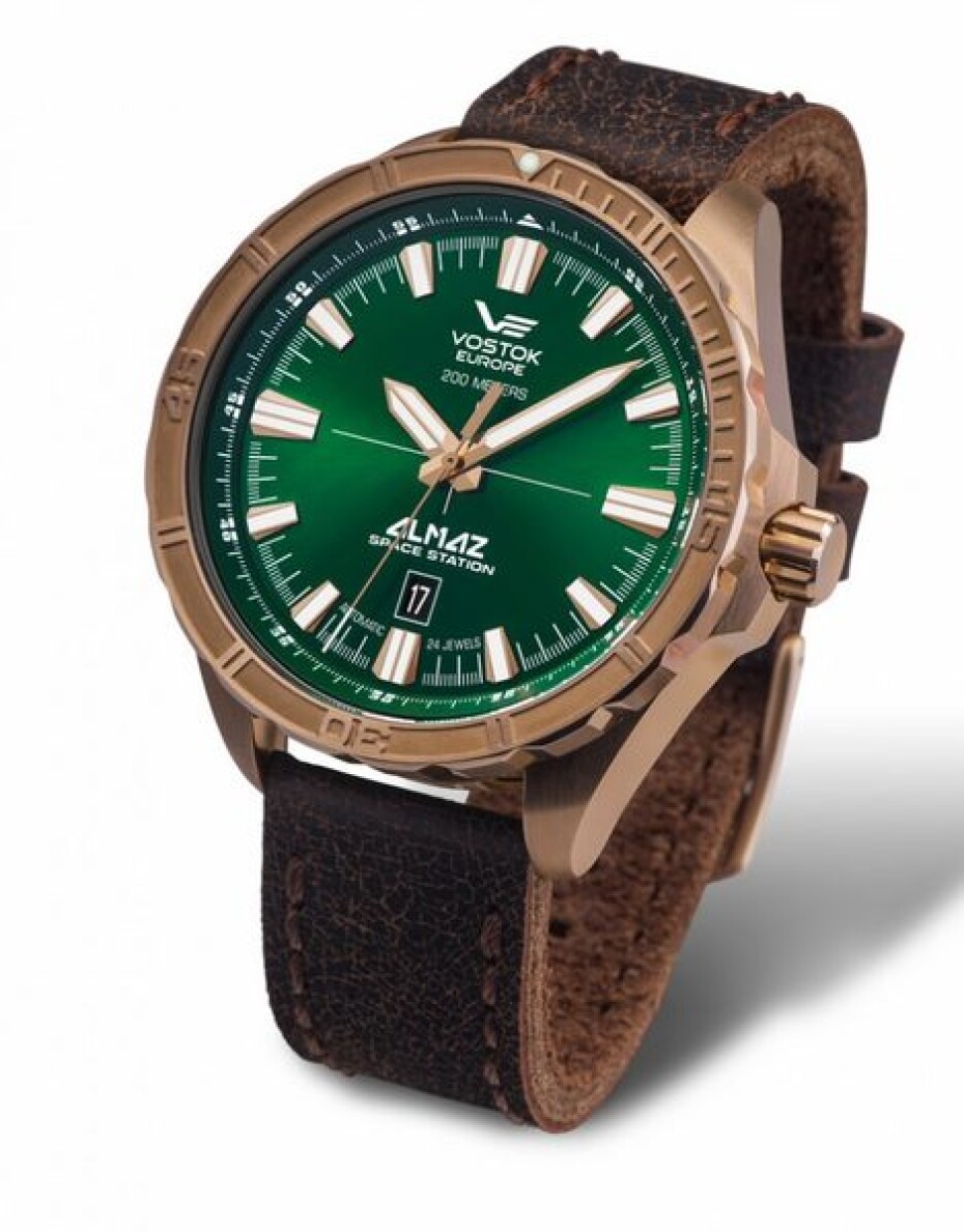 Vintage kožený řemínek Vostok Europe pro modely Almaz - hnědý/měděná spona - main (2)