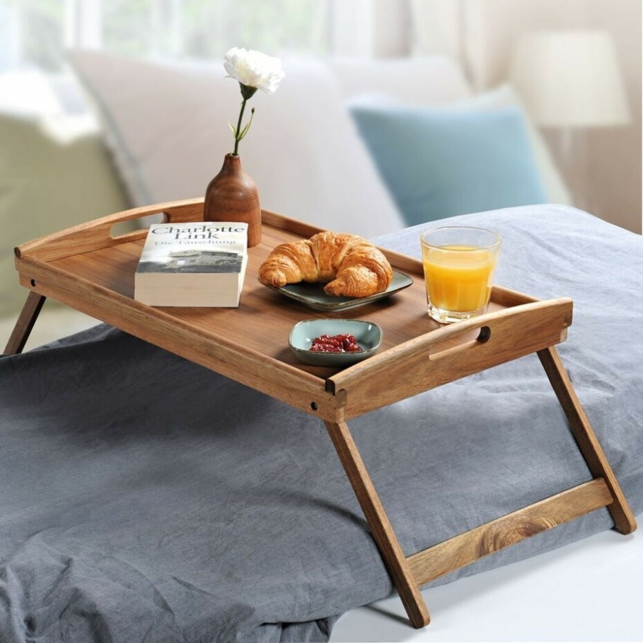 Kesper 28020 Servírovací tác se skládacími nohami akácie, 55 x 35 cm - main (1)