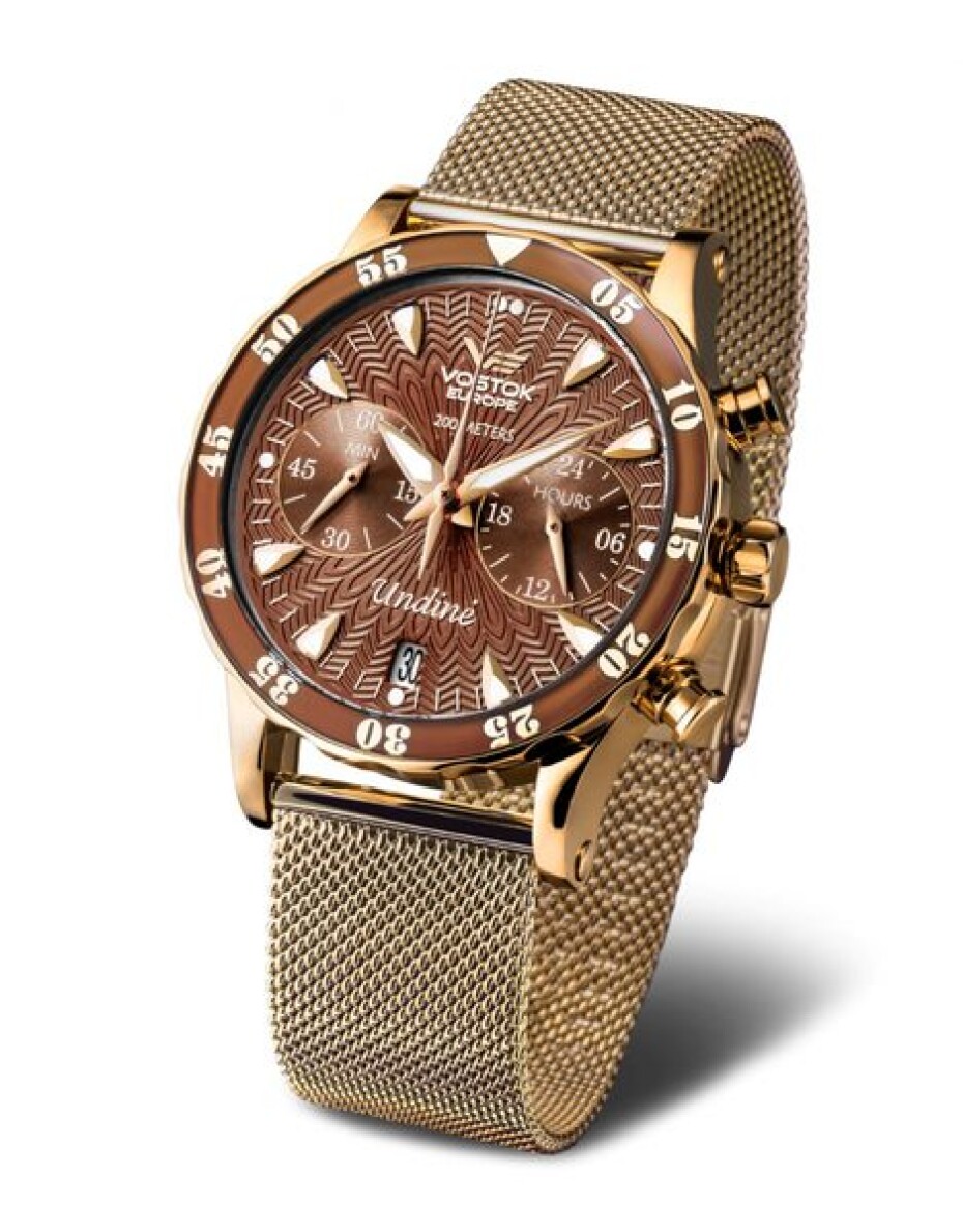 Milánský tah Vostok Europe se zlatou PVD úpravou pro Undine VK64-515B569 - main (6)