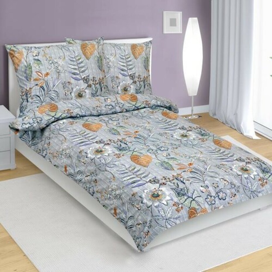 Bellatex Bavlněné povlečení Listí fialová, 140 x 220 cm, 70 x 90 cm - main (0)