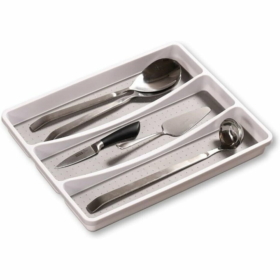 Kesper 30094 Plastový příborník 3 přihrádky, bílá, 40,5 x 32,5 x 4,5 cm - main (1)
