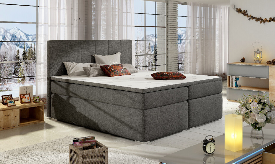 Artelta Manželská postel BOLERO Boxspring | 140 x 200 cm Bolero barva: Sawana 05, Bolero rozměr: 140x200 cm - main (0)