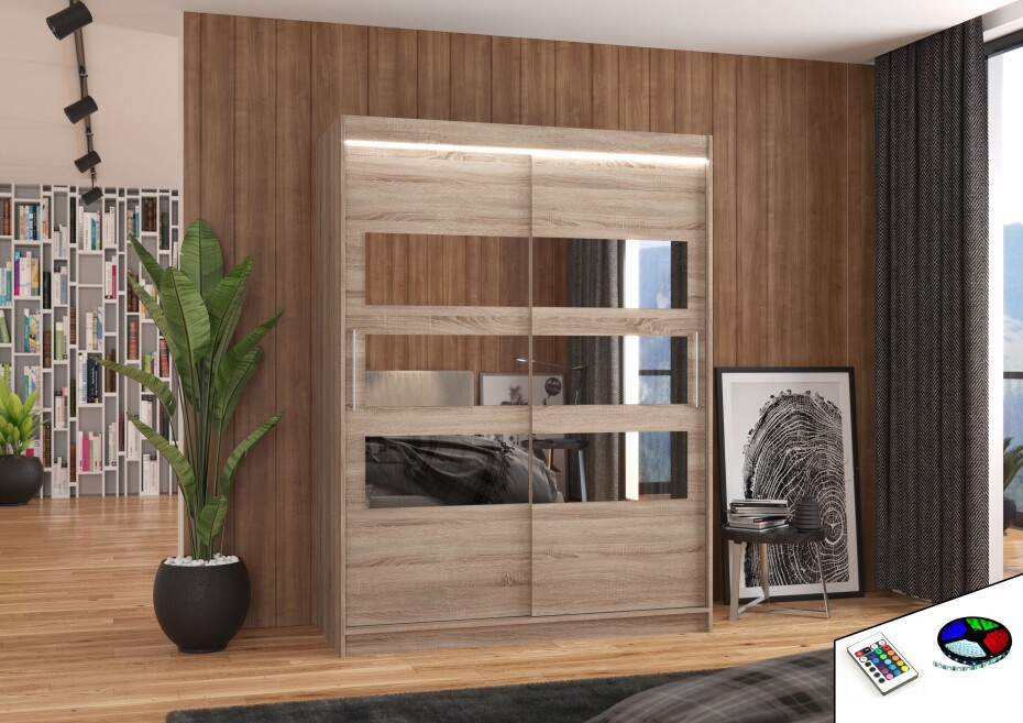 ArtAdrk Šatní skříň FLORENTO | 150 cm Barva: Bílá - main (5)