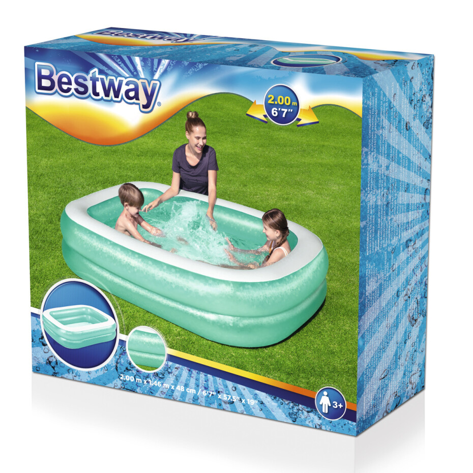 Bestway Zelený čtyřhranný rodinný bazén, 200 x 146 x 48 cm - main (8)