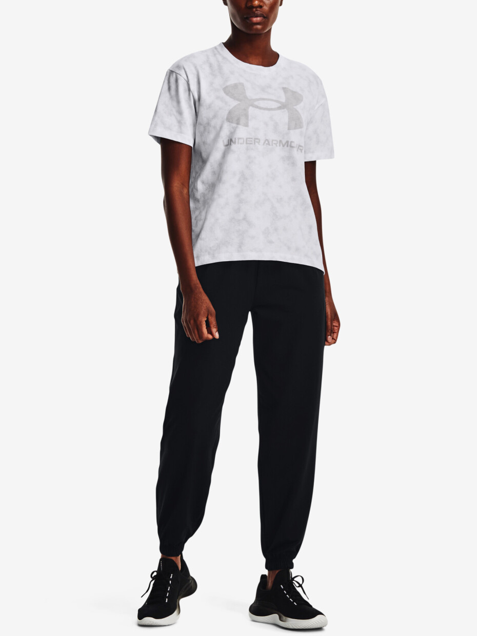 Dámské tričko Under Armour  LOGO AOP HEAVYWEIGHT SS-WHT S - main (1)