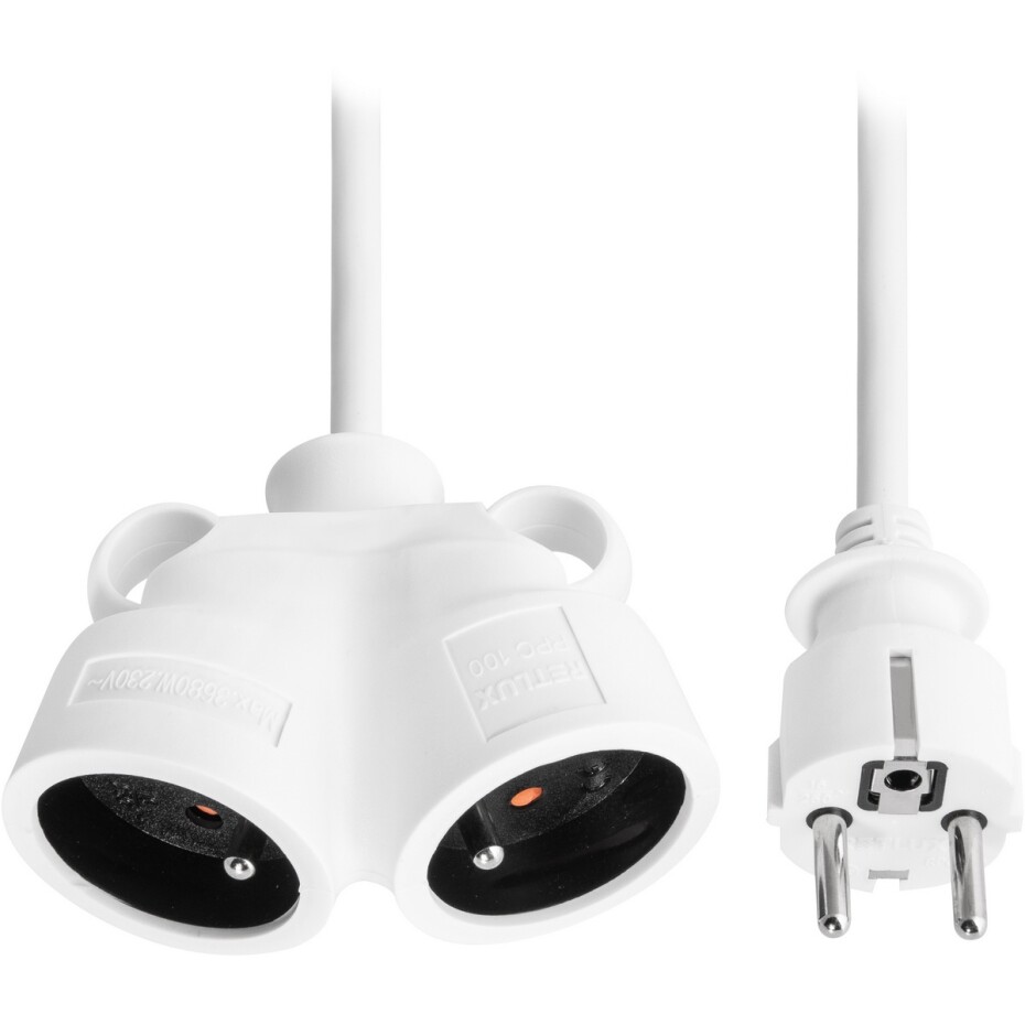 Retlux RPC 100 Prodlužovací kabel s průchodkou, 2 zásuvky, 2 m - main (2)