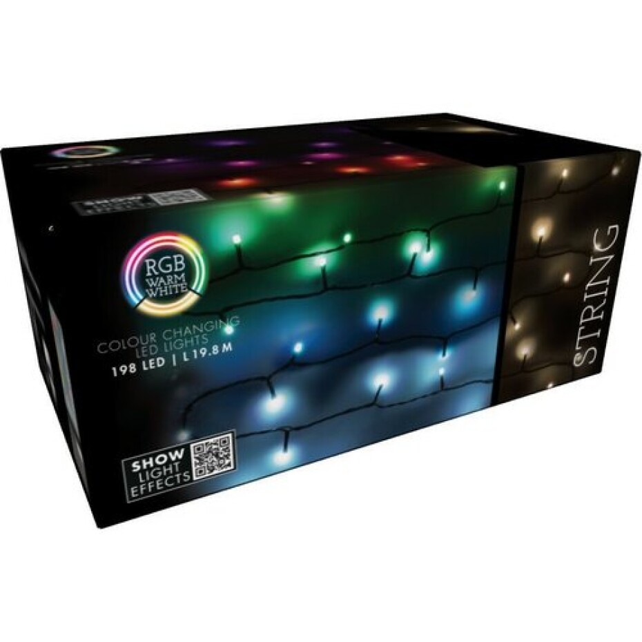 RGB Vánoční LED řetěz s dálkovým ovládáním 198 LED, barevná, 19,8 m - main (0)