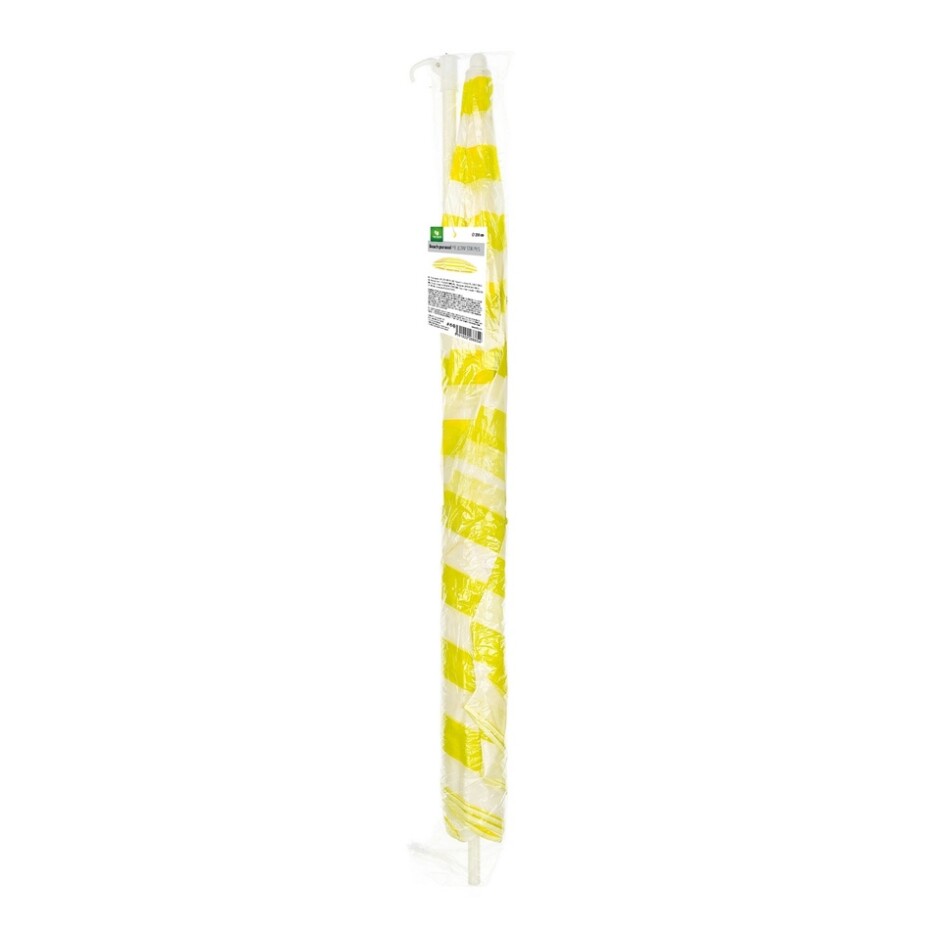 Slunečník plážový 230 cm, Happy Green, žluté pruhy - main (1)