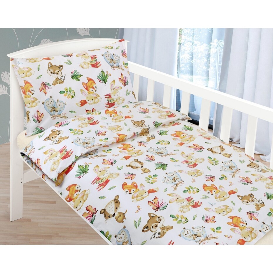 Bellatex Dětské bavlněné povlečení do postýlky Agáta Zvířátka, 90 x 135 cm, 45 x 60 cm - main (0)