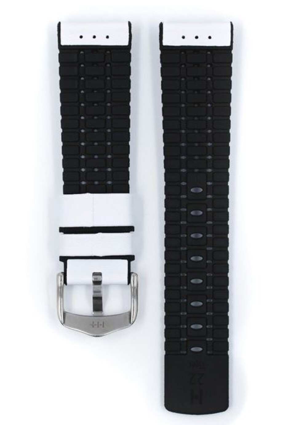 Řemínek Hirsch Tiger - bílý - 20 mm - L – Standardní délka (doporučujeme) - 18 mm - Stříbrná - main (2)