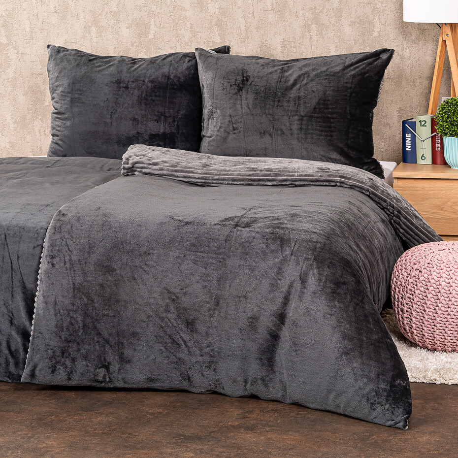 4Home Povlečení mikroflanel Stripe šedá, 140 x 200 cm, 70 x 90 cm - main (4)