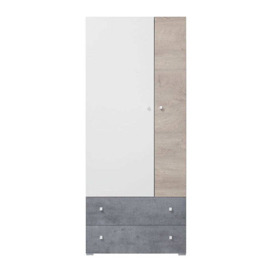 Meblar Šatní skříň SIGMA SI3 L/P Barva: beton/bílá/dub - main (0)