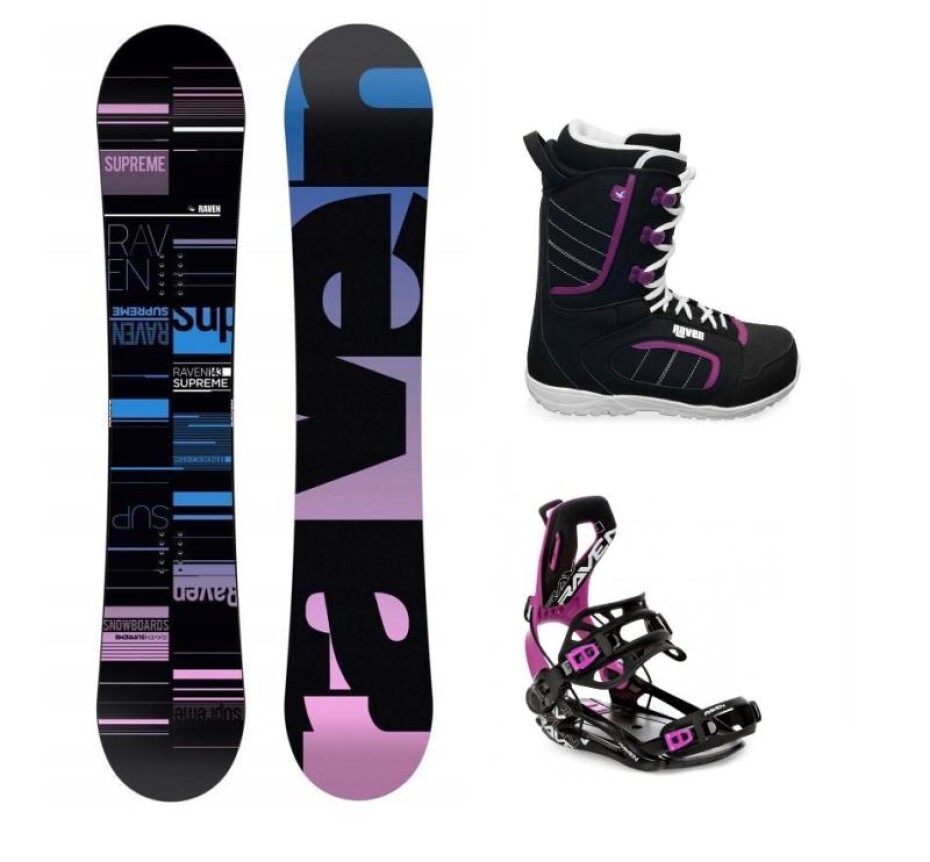 Raven Supreme black snowboard + Raven Fastec FT360 black/fuchsia vázání + Raven Diva boty - main (0)